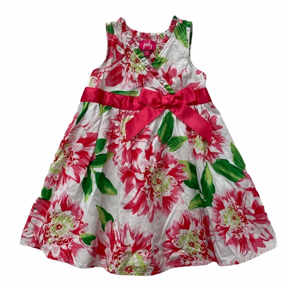 Girl’s Pinky Flower Dress - Picture 1 of 3